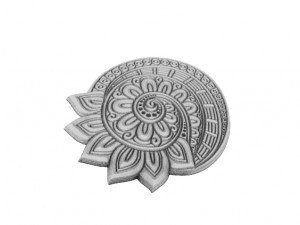 mandala flower pendant 1 3D-printmodel