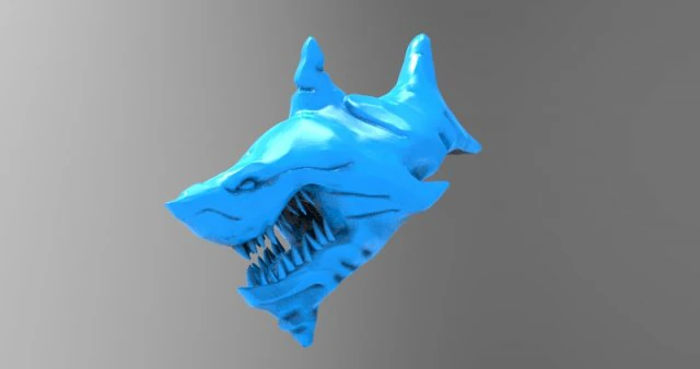 angry shark 3 3D Print Model .c4d .max .obj .3ds .fbx .stl .blend 