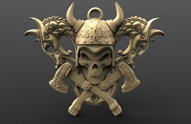 viking skull 6 3D 프린트 모델 .c4d .max .obj .3ds .fbx .stl .blend 