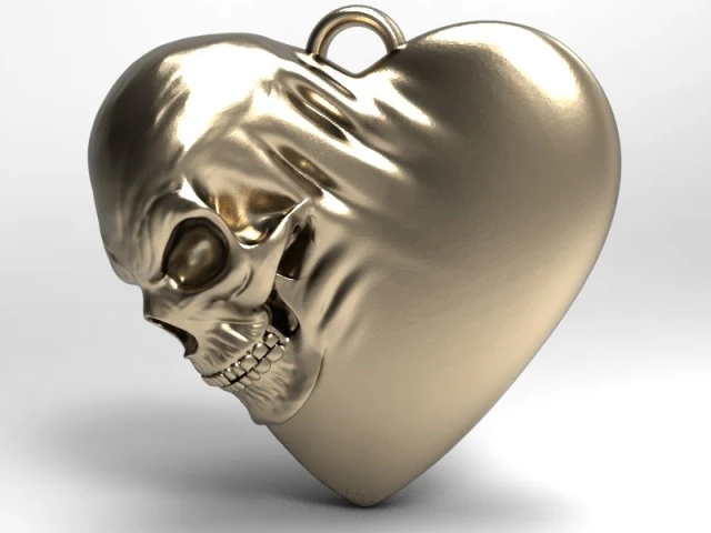 skull heart 3D Print Model .c4d .max .obj .3ds .fbx .stl .blend 