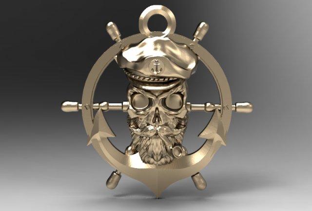 captain pirate skull Modello di stampa 3D .c4d .max .obj .3ds .fbx .stl .blend 