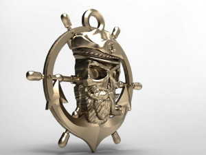 captain pirate skull Modello di stampa 3D