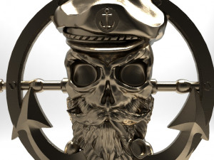 captain pirate skull Modello di stampa 3D