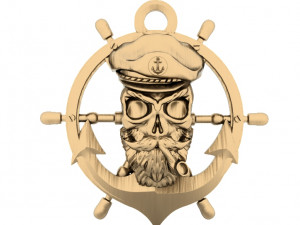captain pirate skull Modello di stampa 3D