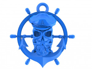 captain pirate skull Modello di stampa 3D