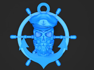 captain pirate skull Modello di stampa 3D