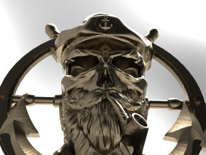 captain pirate skull Modello di stampa 3D