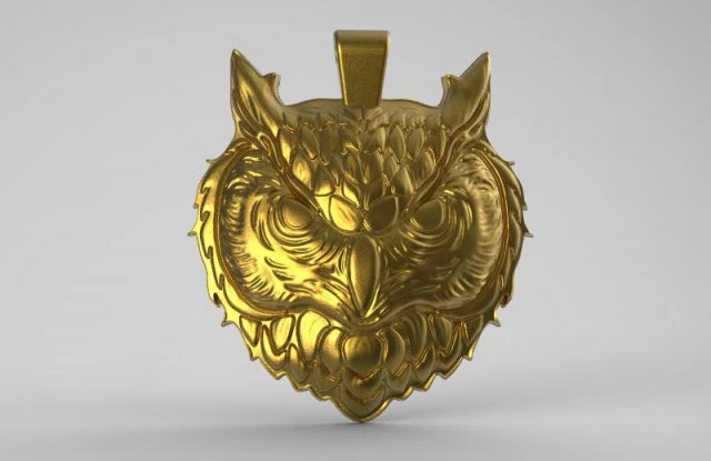 owl head pendant 3D Print Model .c4d .max .obj .3ds .fbx .stl .blend