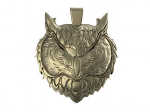 owl head pendant 3D Print Model
