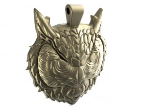 owl head pendant 3D-printmodel