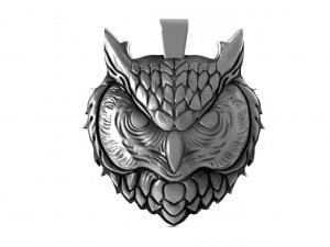 owl head pendant 3D-printmodel