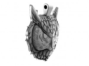 owl head pendant 3D-printmodel