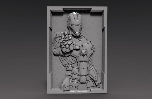 iron man bas-relief cnc 3D प्रिंट मॉडल .c4d .max .obj .3ds .fbx .stl .blend 