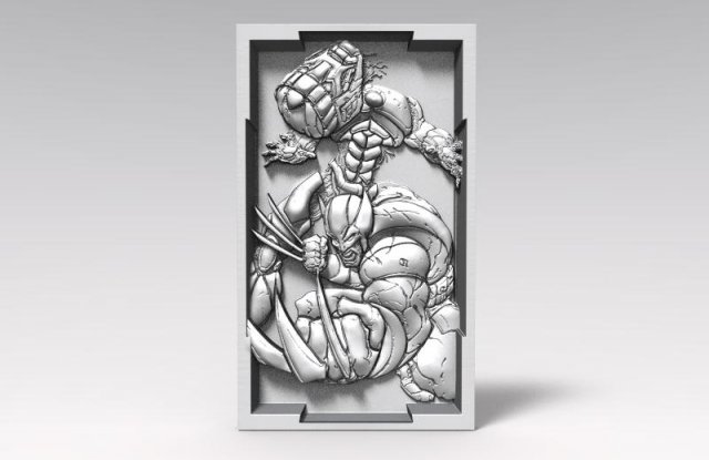 wolverine bas-relief cnc Model Cetak 3D .c4d .max .obj .3ds .fbx .stl .blend 