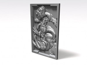 wolverine bas-relief cnc Model Cetak 3D