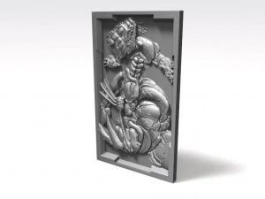 wolverine bas-relief cnc 3D Print Model