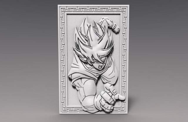 goku dragon ball bas-relief cnc 3D Baskı Modeli .c4d .max .obj .3ds .fbx .stl .blend 