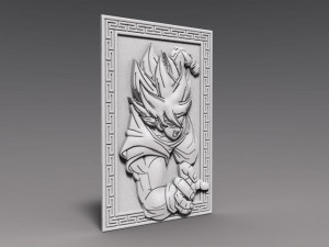 goku dragon ball bas-relief cnc 3D Baskı Modeli