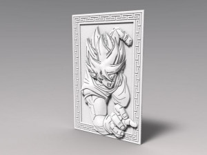 goku dragon ball bas-relief cnc 3D Baskı Modeli