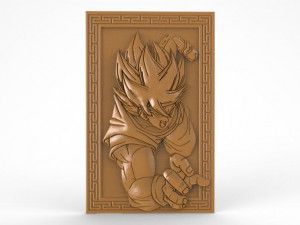 goku dragon ball bas-relief cnc 3D Baskı Modeli