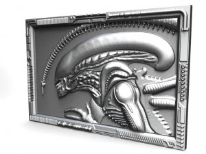 alien bas-relief cnc 3D Print Model