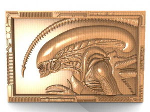 alien bas-relief cnc 3D Print Model