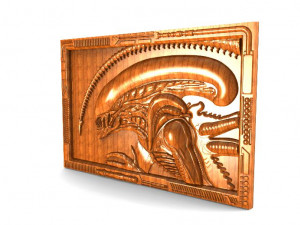 alien bas-relief cnc 3D प्रिंट मॉडल