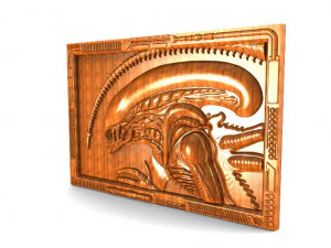 alien bas-relief cnc 3D Print Model