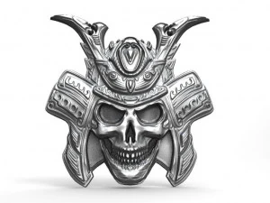 사무라이 해골 3D 프린트 모델