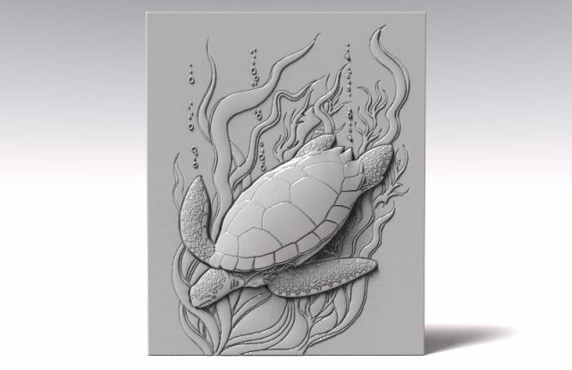 turtle bas-relief cnc Model Cetak 3D .c4d .max .obj .3ds .fbx .stl .blend 