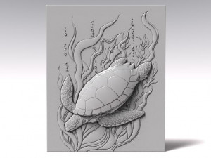 turtle bas-relief cnc 3D Print Model
