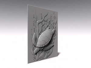 turtle bas-relief cnc Model Cetak 3D