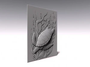 turtle bas-relief cnc 3D Print Model