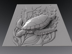 turtle bas-relief cnc Model Cetak 3D
