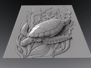 turtle bas-relief cnc 3D Print Model