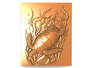 turtle bas-relief cnc Model Cetak 3D