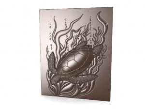 turtle bas-relief cnc 3D Print Model