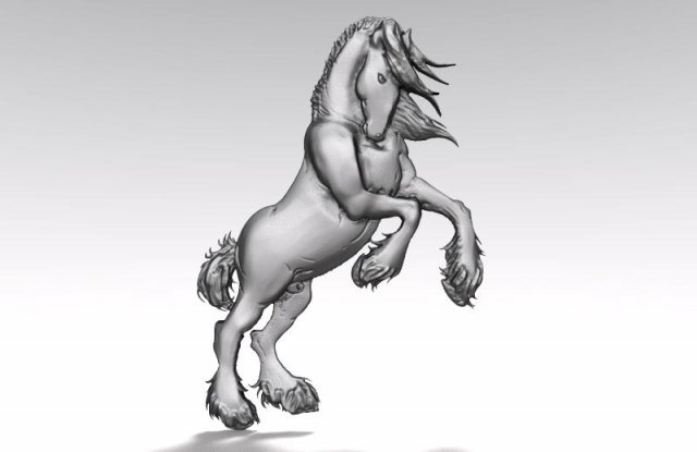 horse bas-relief 2 cnc Model Cetak 3D .c4d .max .obj .3ds .fbx .stl .blend 