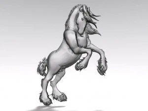 cavalo baixo-relevo 2 cnc Modelo de Impressão 3D