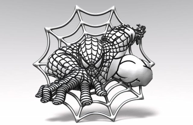 spiderman bas-relief 2 cnc 3D प्रिंट मॉडल .c4d .max .obj .3ds .fbx .stl .blend 