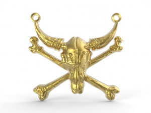 skull bull pendant Modèles 3D en vedette