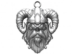 viking skull pendant 14 3D Принт Модель