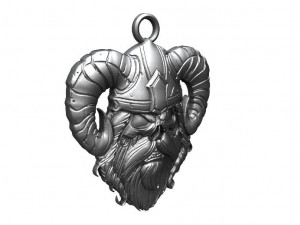 viking skull pendant 14 3D Принт Модель