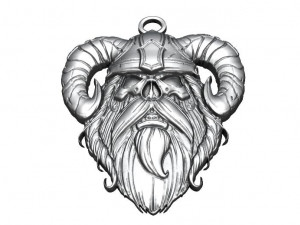 viking skull pendant 14 3D Принт Модель