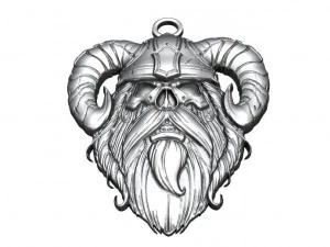 viking skull pendant 14 3D Print Model