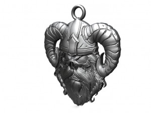 viking skull pendant 14 3D Принт Модель