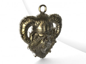 viking skull pendant 14 3D Принт Модель