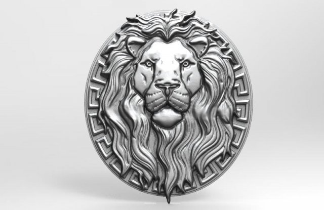 lion bas-relief 3 cnc 3D Baskı Modeli .c4d .max .obj .3ds .fbx .stl .blend 