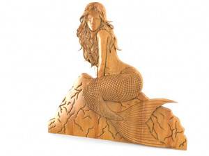 mermaid 2 bas-relief cnc 3D 프린트 모델