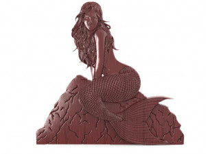 mermaid 2 bas-relief cnc 3D 프린트 모델